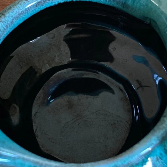 RARE 1960s cream and sugar pottery set from Canuck Pottery Ltd. Green Turquoise - Picture 13 of 15